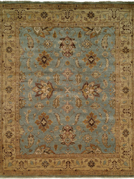 416 OU Light Blue/Gold | Traditional Rugs