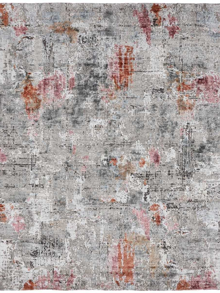 715 SO Grey Tones Blush Abstract Area Rugs