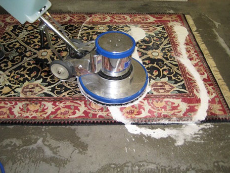Professional area rug cleaning process at Room of Rugs Tucson