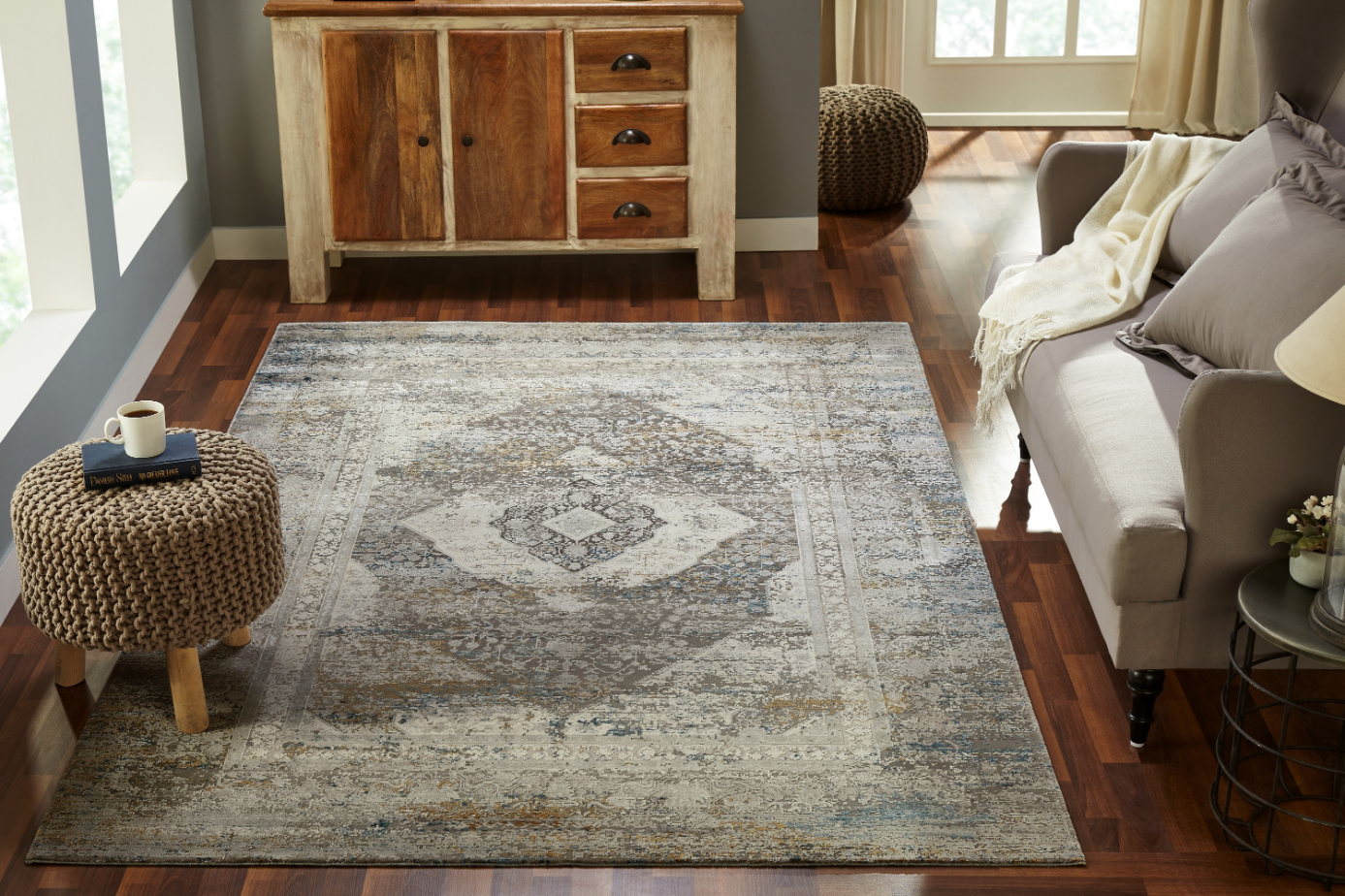Contemporary grey rug